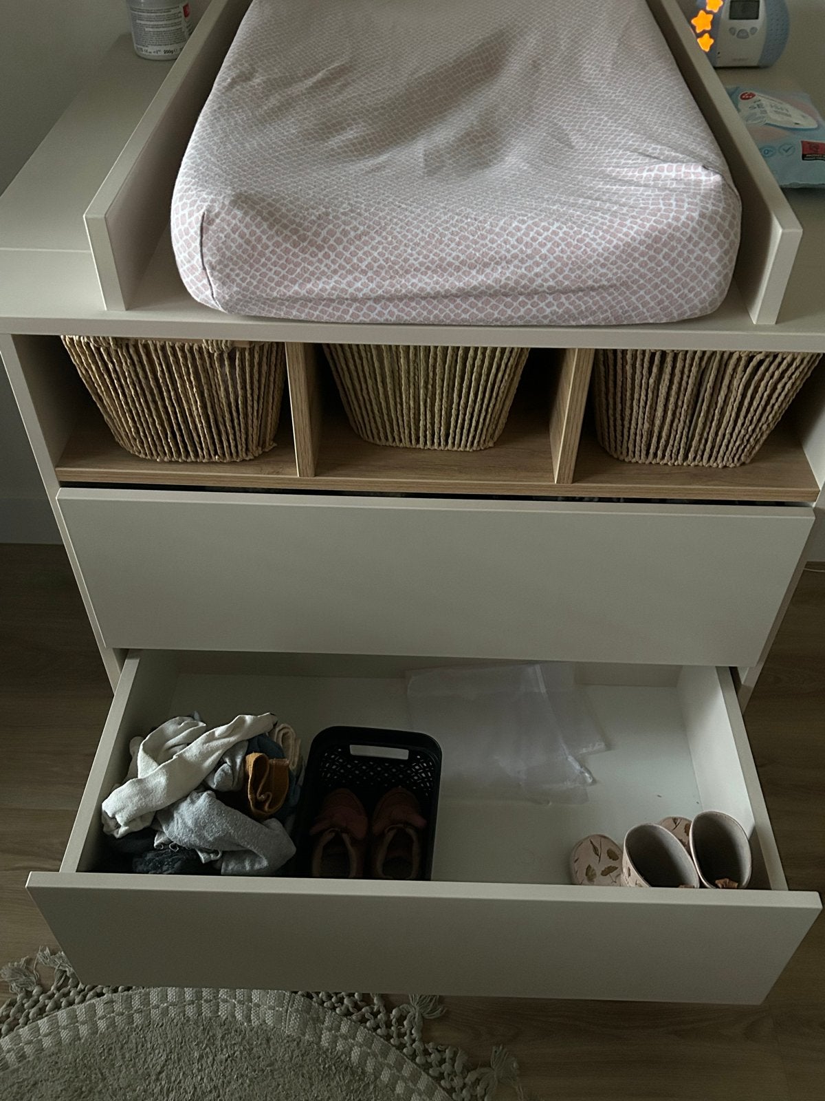 Quax Loft Ledikant en Commode in Clay, Ophalen, 70 tot 85 cm, 140 tot 160 cm, Zo goed als nieuw