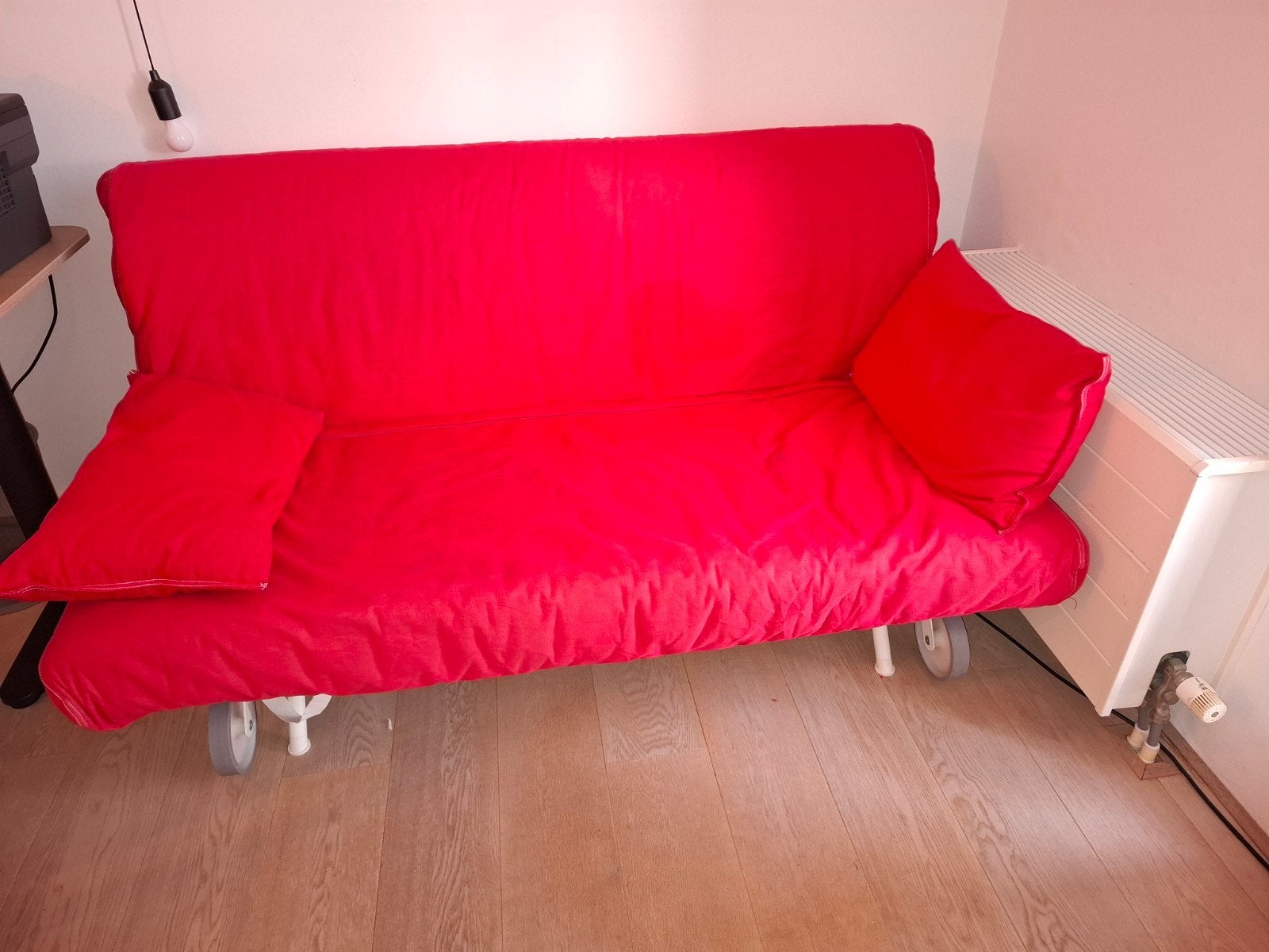 Rode slaapbank van Ikea (160x200), Ophalen, Gebruikt, Tweepersoons, 200 cm