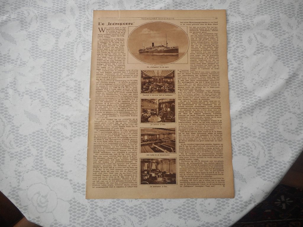 Rotterdamsche Lloyd. De Indrapoera. 1926., Ophalen of Verzenden, Gebruikt, Overige typen