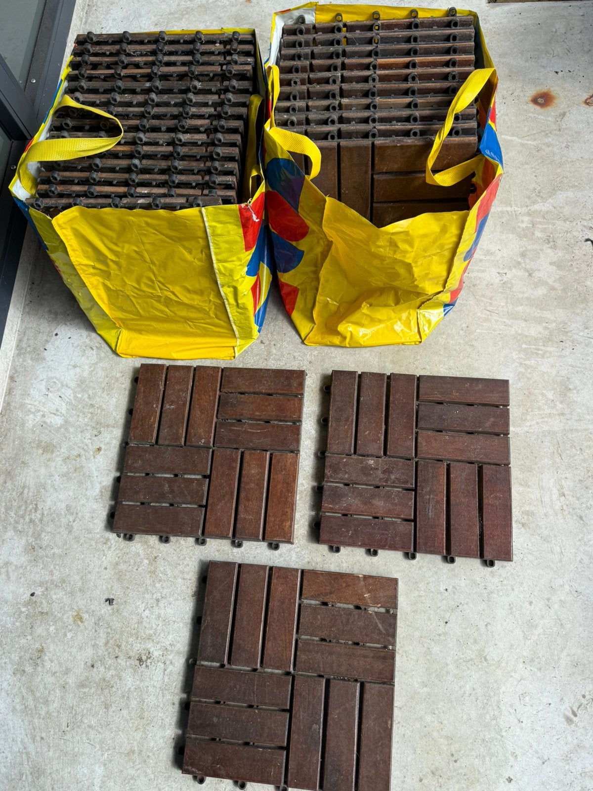 Ikea runnen vlonder tegels 27 stuks, Tuin en Terras, Ophalen, Zo goed als nieuw, Hout