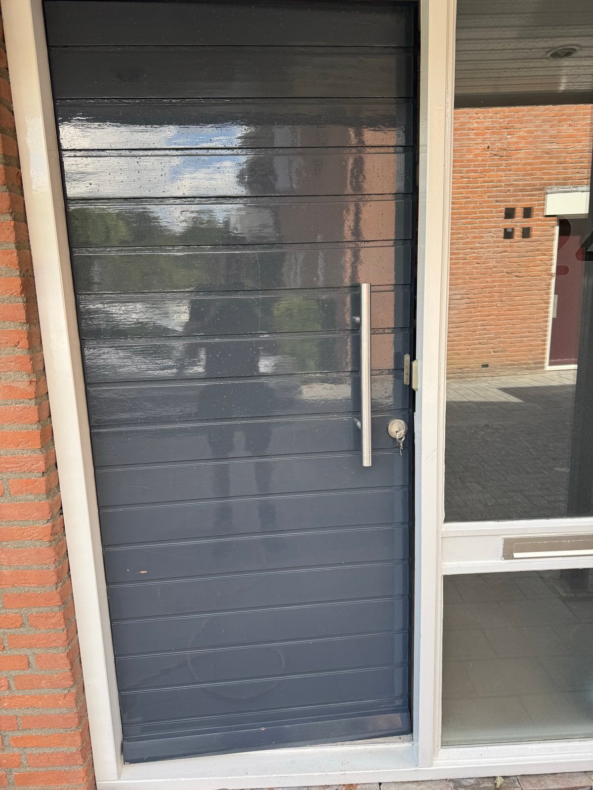 Voordeur hardhout, Doe-het-zelf en Verbouw, Deuren en Horren, Gebruikt, Buitendeur, 200 tot 215 cm, 80 tot 100 cm, Hout, Ophalen