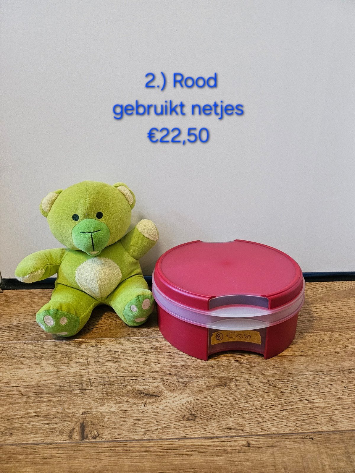2.) Tupperware rode vensterdoos koektrommel €22,50, Gebruikt, Bewaardoos, Ophalen of Verzenden, Met deksel