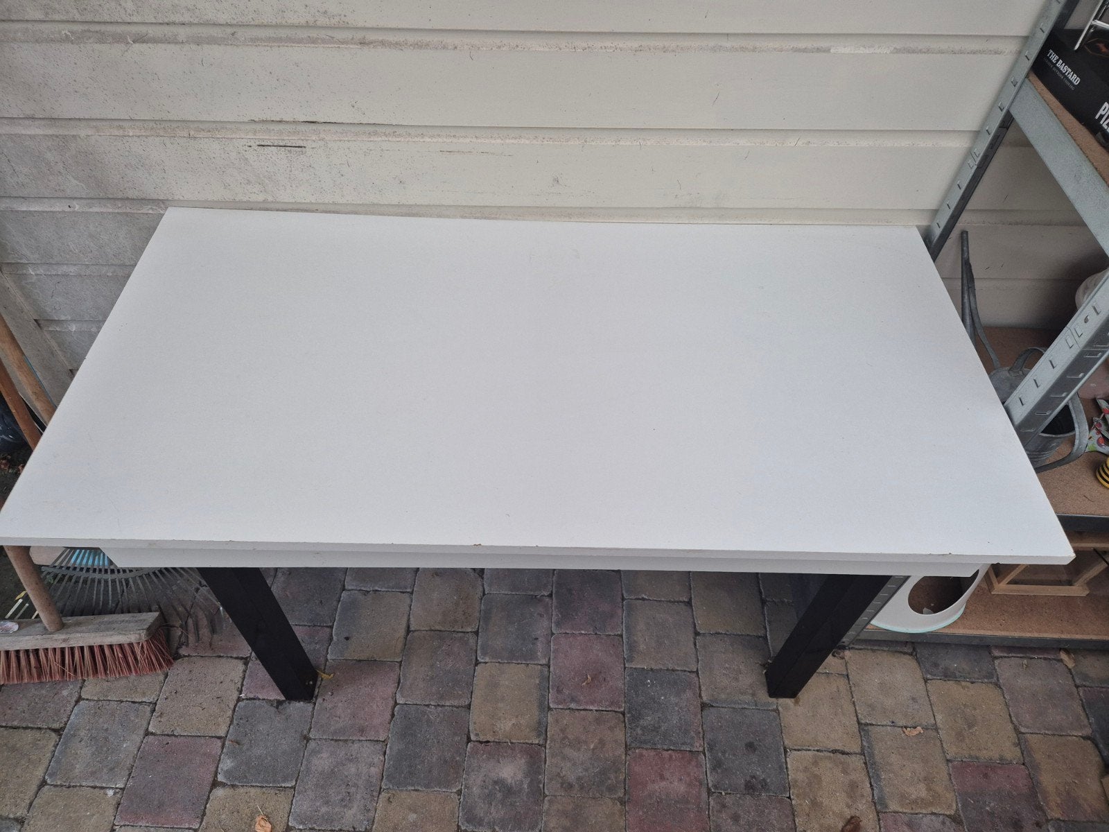 Witte houten tafel  (120x60x74cm), Huis en Inrichting, Tafels | Eettafels, Gebruikt, 100 tot 150 cm, Modern, Industrieel, 50 tot 100 cm