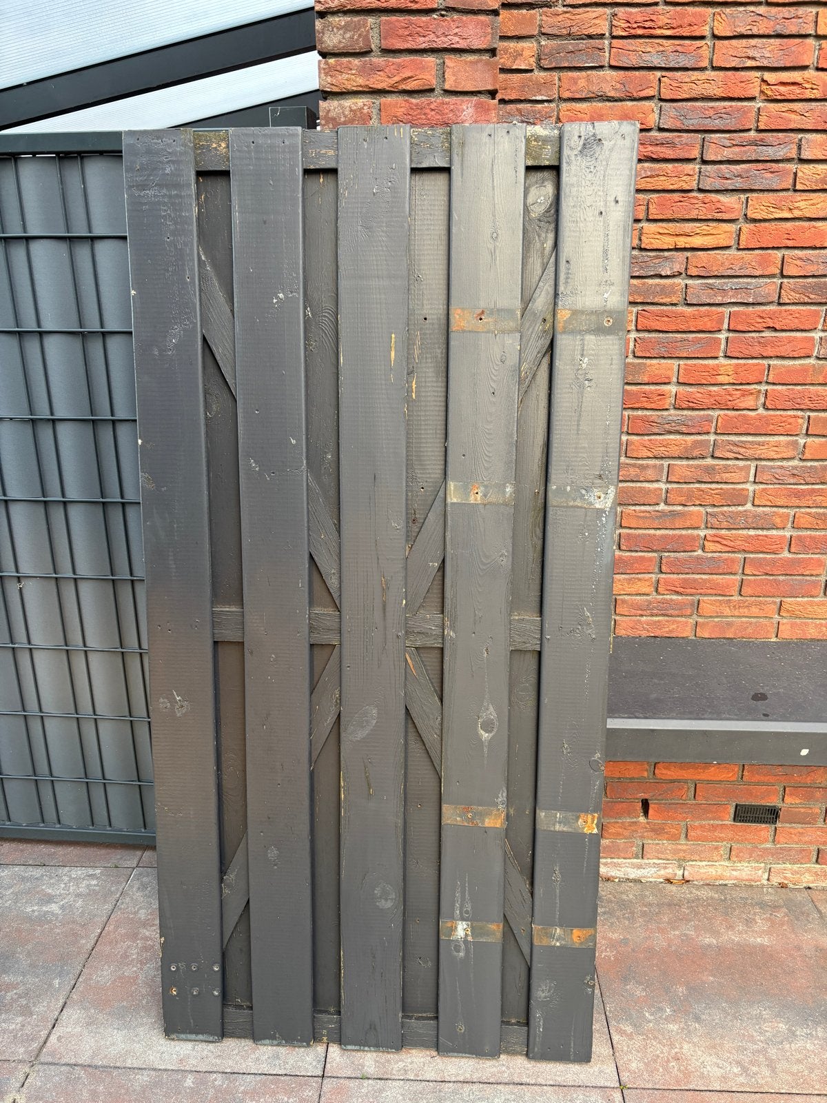 Zwart houten schuttingdeel - Gebruikt, Ophalen, Minder dan 3 meter, Hout, 1 tot 2 meter