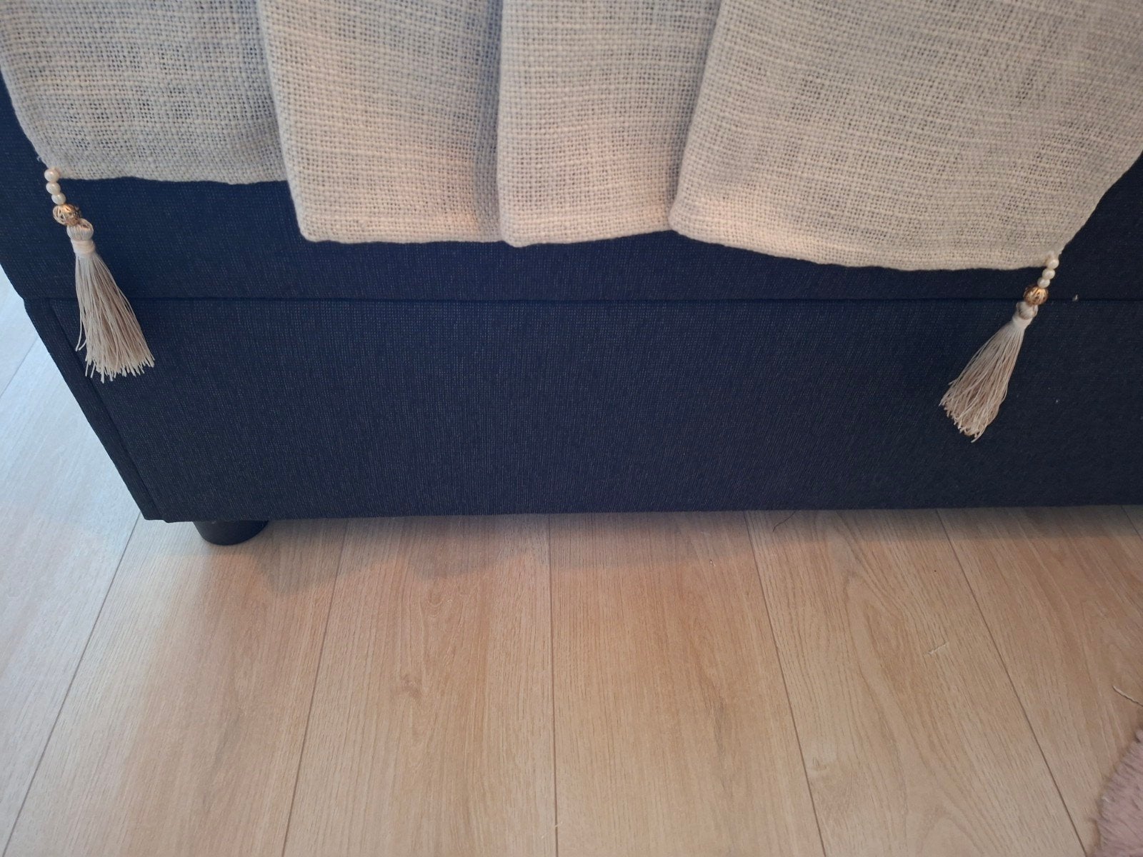 Sprei van jute met kwastjes - Beige maat 240  bij 1,40 m, Huis en Inrichting, Slaapkamer | Beddengoed, Beige, Overige typen, Tweepersoons
