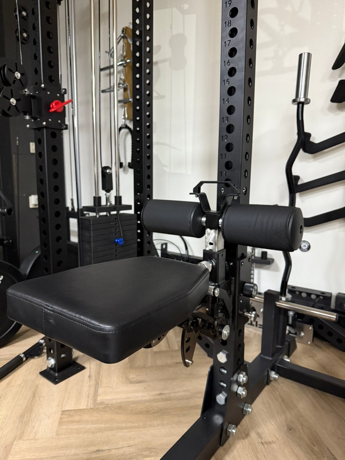 Power/squat rack/rek, pulley seat attachment. Chest support, Overige typen, Nieuw, Ophalen of Verzenden, .
