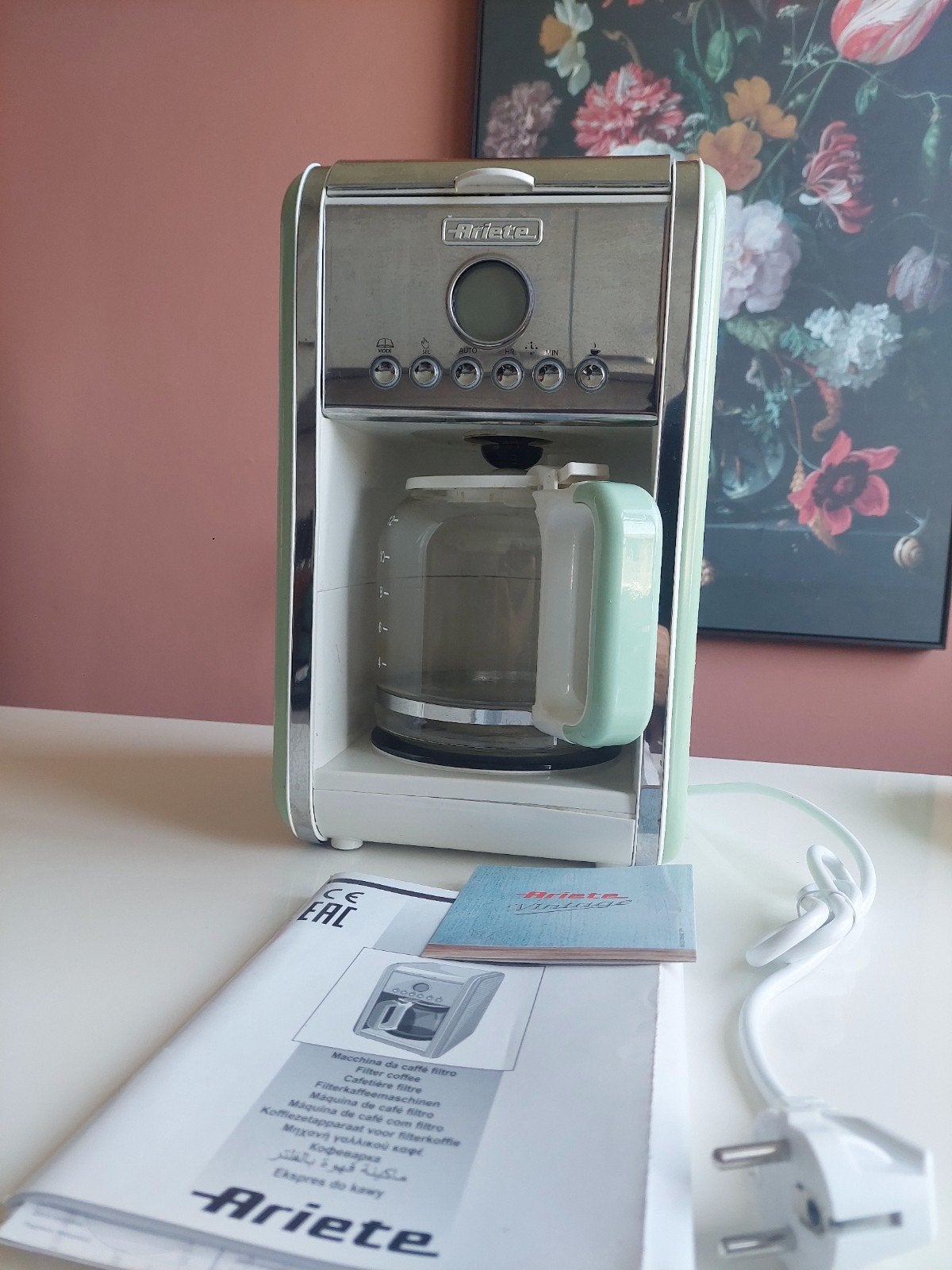 Ariete Retro Koffiezetapparaat - Jaren '50 Stijl, Witgoed en Apparatuur, Koffiezetapparaten, Gebruikt, 10 kopjes of meer, Koffiemachine