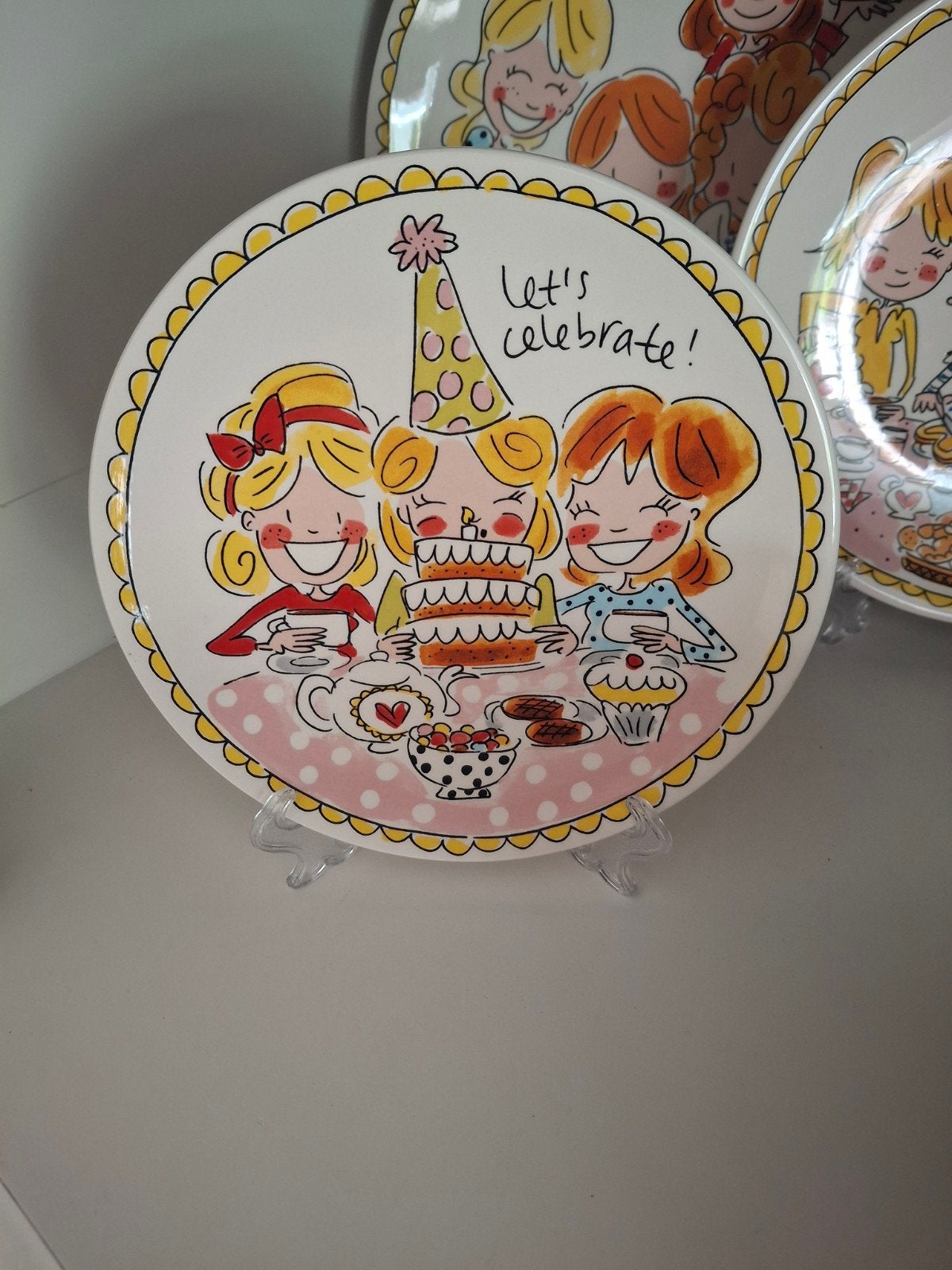 Nieuw Blond Amsterdam bordje 18cm 'Let's Celebrate!', Ophalen, Nieuw, Bord(en), Overige stijlen