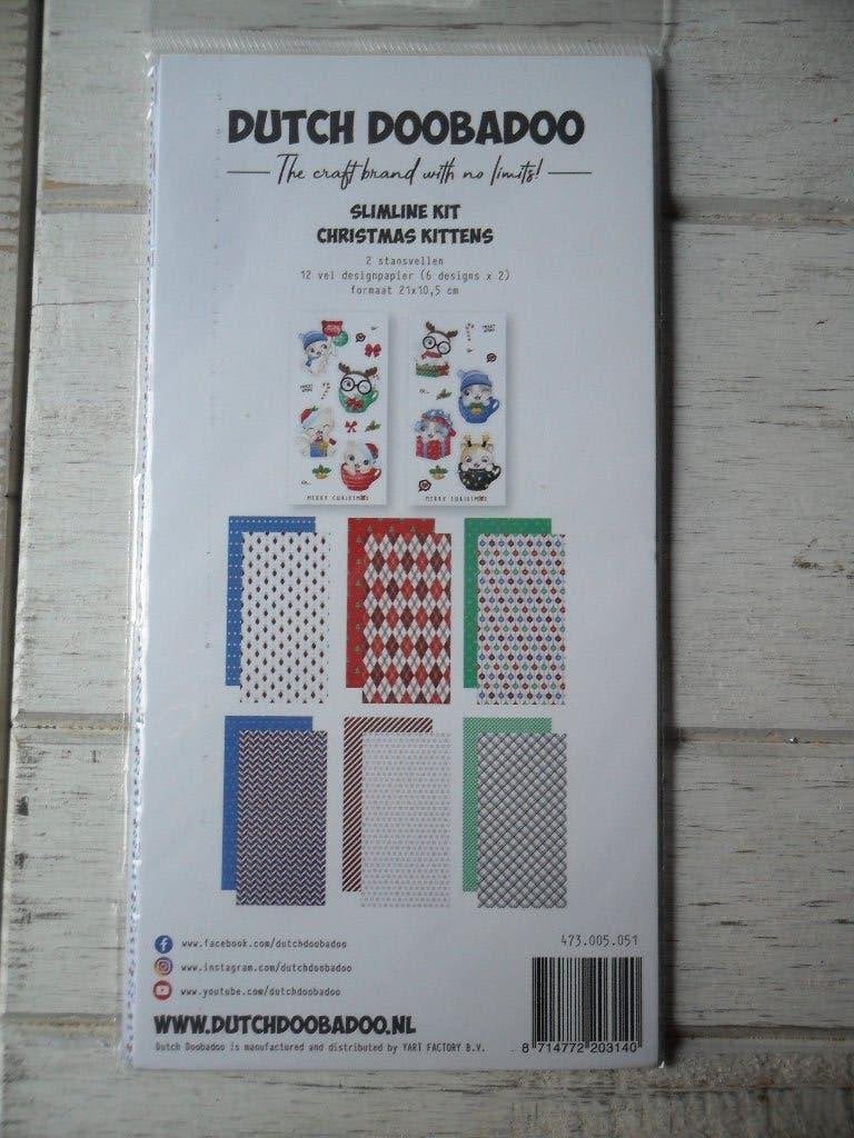 Dutch Doobadoo Slimline kit christmas kittens, Verzenden, Nieuw, Overige thema's, Blanco kaart of Basiskaart