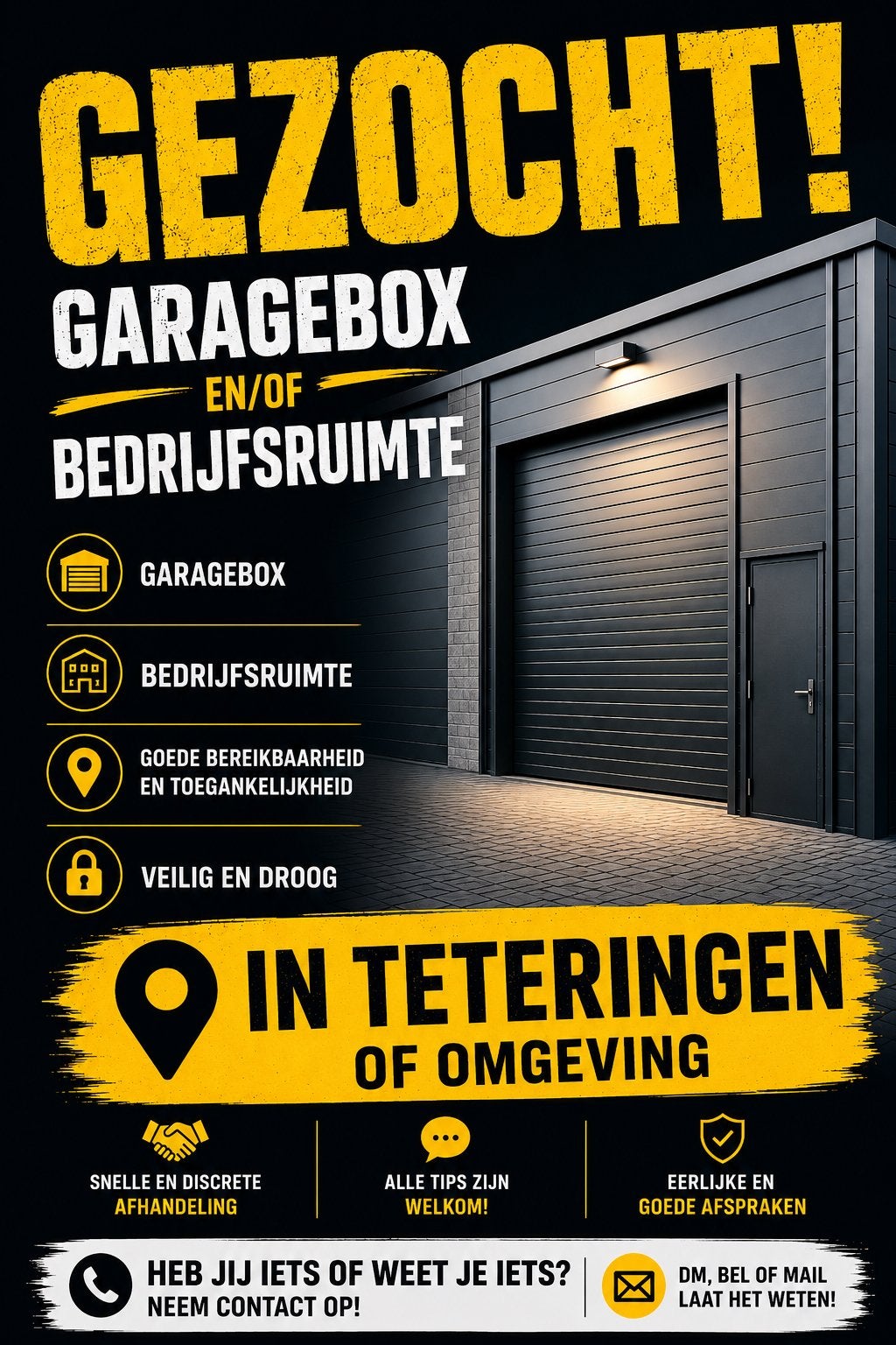 Gezocht! (opknap) garage, kleine bedrijfsruimte, loods Breda