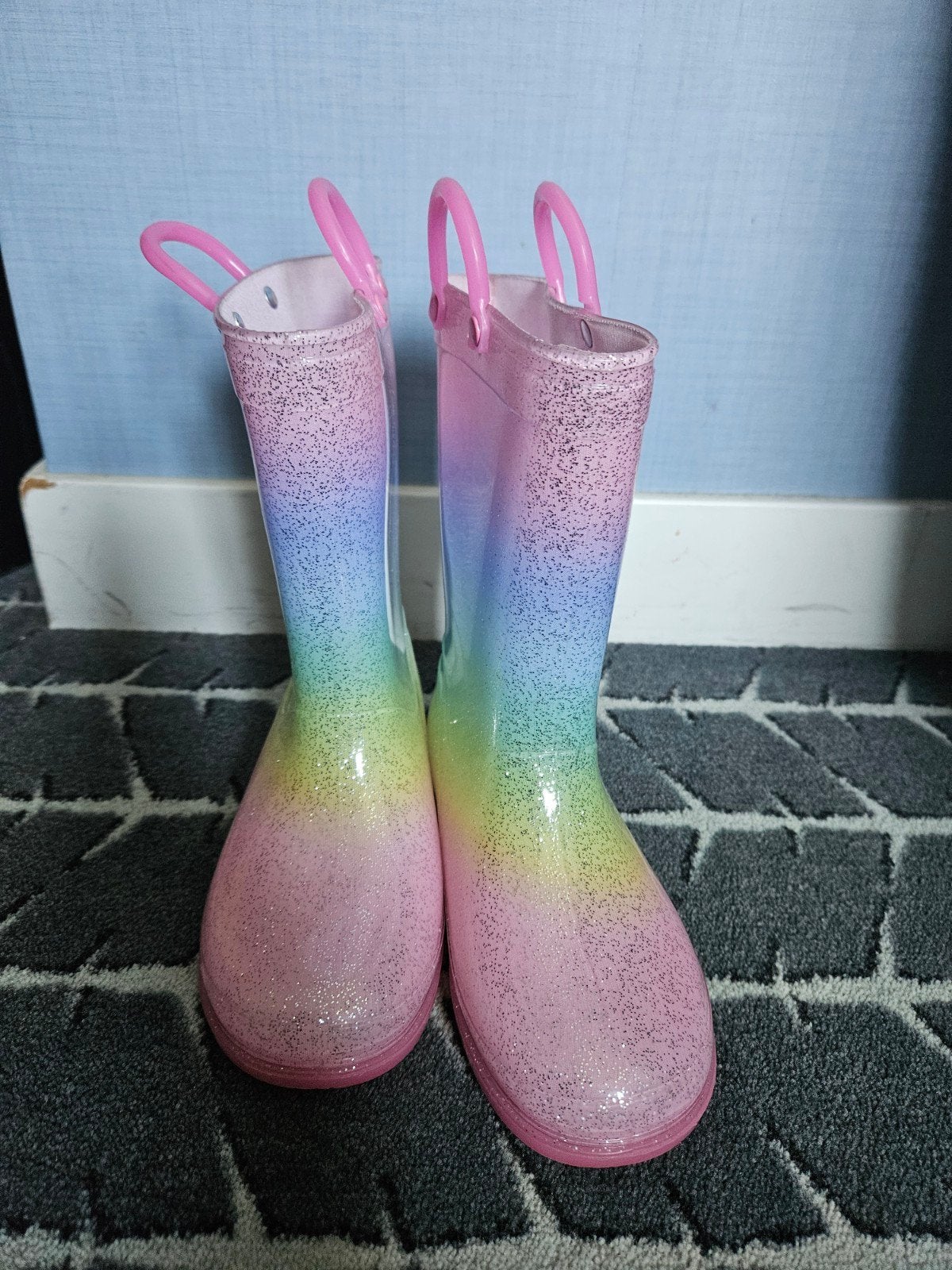 Primark Regenlaarzen Meisje Maat 29 Roze Glitter Regenboog, Ophalen of Verzenden, Gebruikt, Primark, Meisje