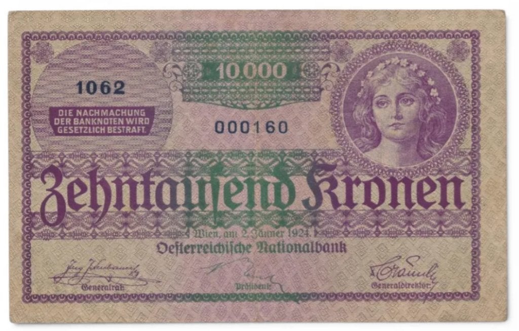 Oostenrijk 10.000 Kronen 1924, Ophalen of Verzenden, Oostenrijk, Los biljet