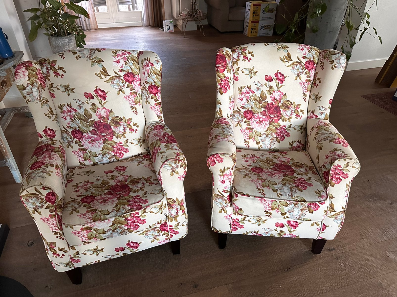 Gebloemde stoelen, Ophalen, Gebruikt, 75 tot 100 cm, 50 tot 75 cm