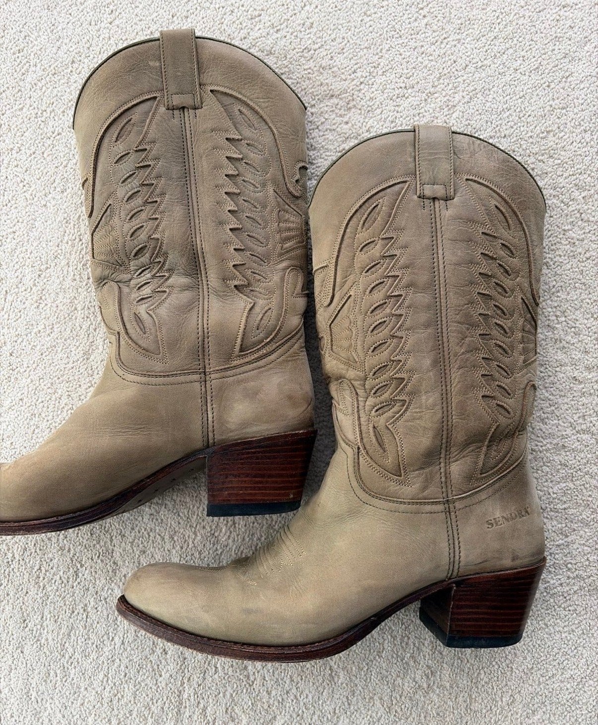 Sendra Cowboylaarzen - Beige Leer - Maat 40, Kleding | Dames, Schoenen, Verzenden, Gedragen, Beige, Lage of Enkellaarzen