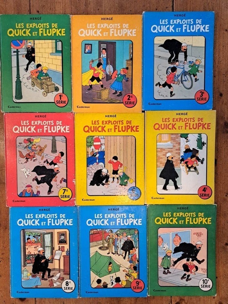 Quick en Flupke - - Hergé stripboeken Franstalig, Boeken, Meerdere stripboeken, Ophalen, Gelezen, Herge