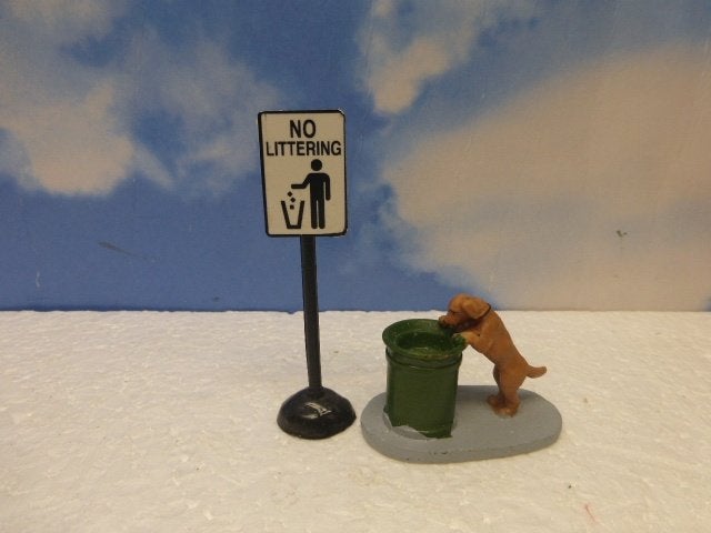 lemax no littering kerstdorp accessoire beeldje hond kerst, Ophalen of Verzenden, Zo goed als nieuw
