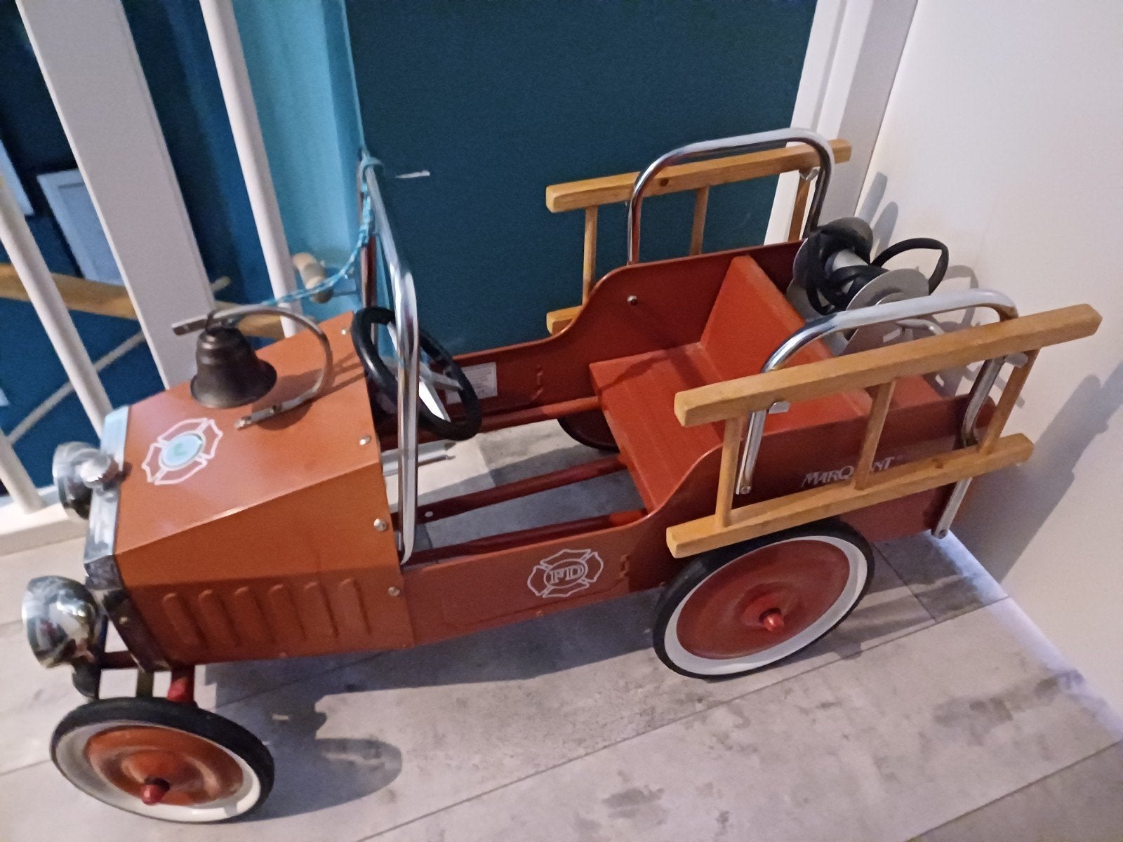 Vintage Brandweer Trapauto - Klassiek Speelgoed, Ophalen, Gebruikt