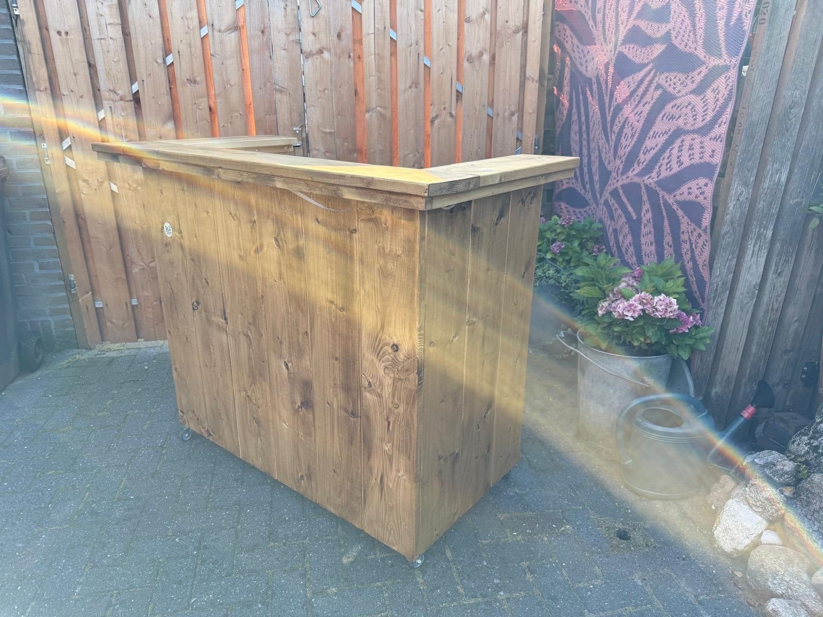 Houten bar met led verlichting en afstandsbediening, Ophalen, Zo goed als nieuw