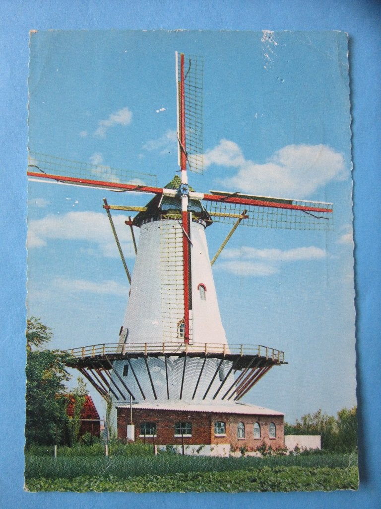 Ansichtkaart: Haamstede, Molen de Graanhalm., Verzamelen, Ophalen of Verzenden, 1960 tot 1980, Gelopen, Zeeland