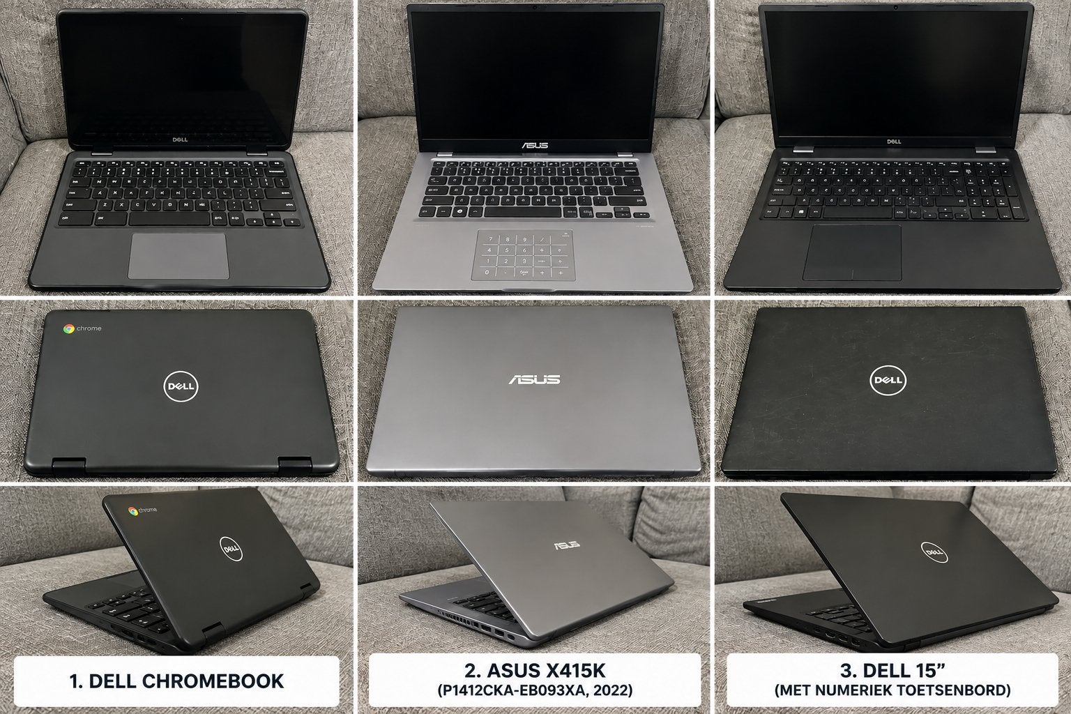 3 oude laptops voor extra onderdelen, Computers en Software, Ophalen of Verzenden, Gebruikt
