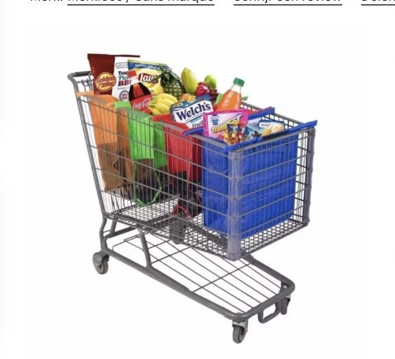 Trolleybags set van 4 stuks voor in boodschap winkelwagen, Ophalen, Hard kunststof, Minder dan 50 cm, Zo goed als nieuw