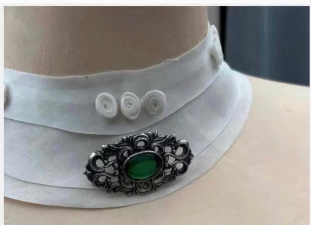 Antiek Kraagje met gratis brocante Broche, Antiek en Kunst, Antiek | Kleding en Accessoires, Ophalen of Verzenden, Dames
