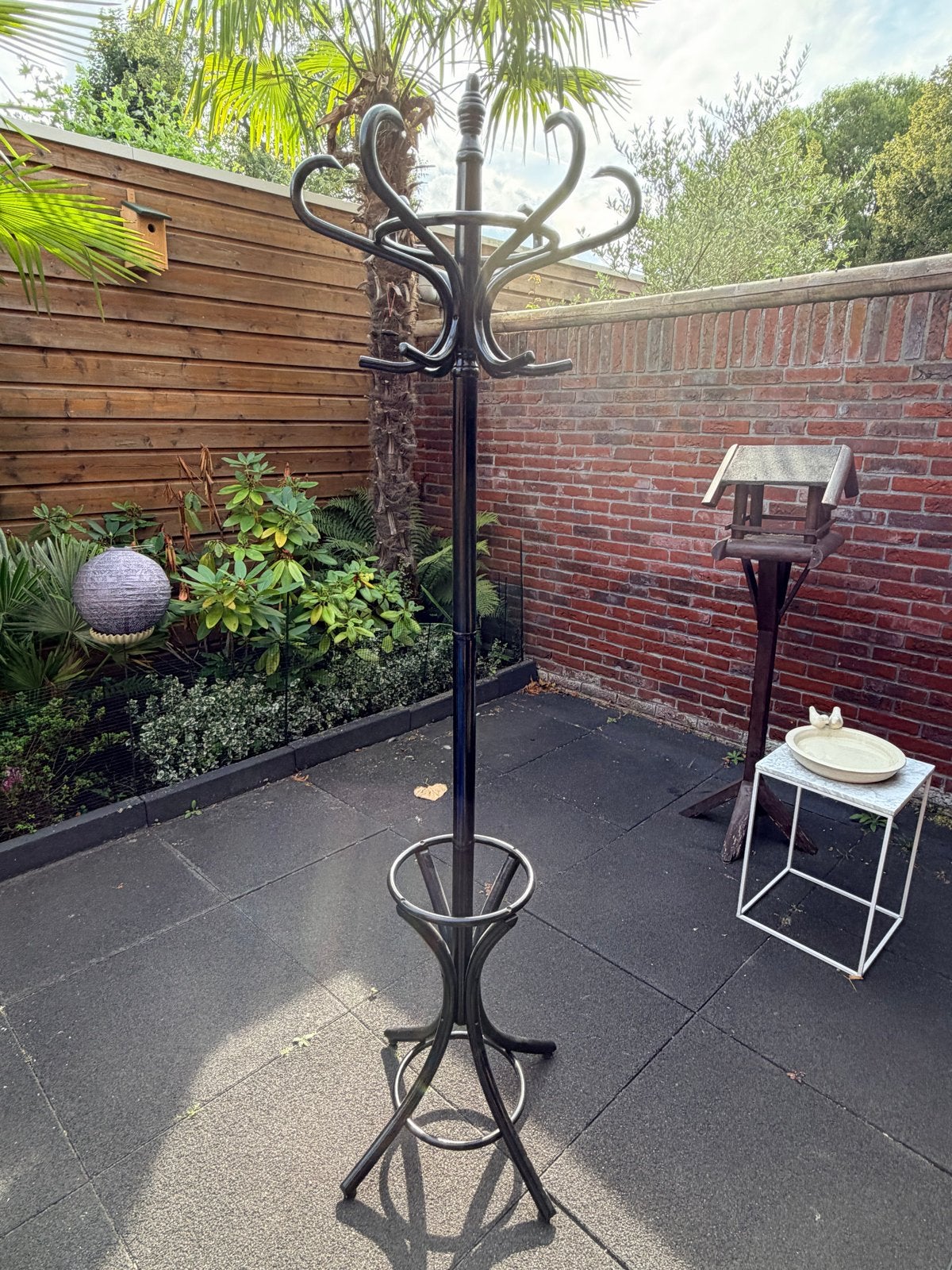 Vintage staande kapstok met paraplubak, Huis en Inrichting, Woonaccessoires | Kapstokken, Ophalen, Gebruikt, Metaal, Staande kapstok