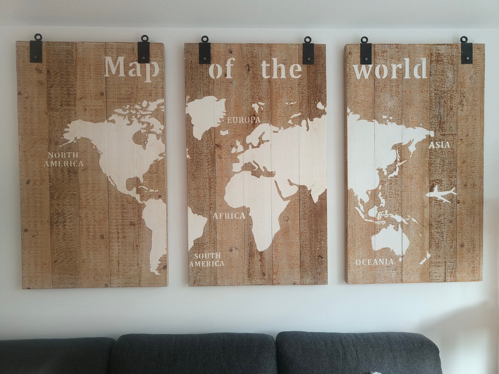 Map of the world Deco, Huis en Inrichting, Ophalen, Zo goed als nieuw, Hout