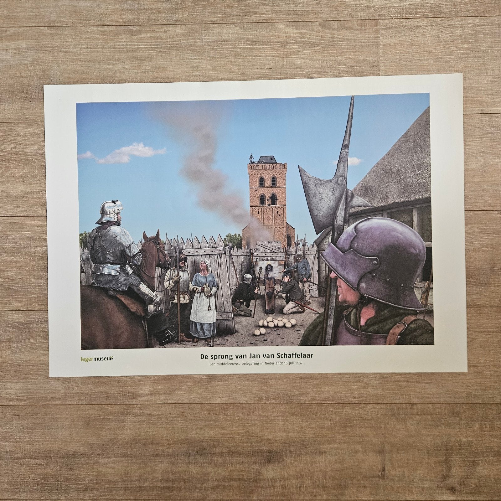 Legermuseum poster 'De sprong van Jan van Schaffelaar', Ophalen of Verzenden