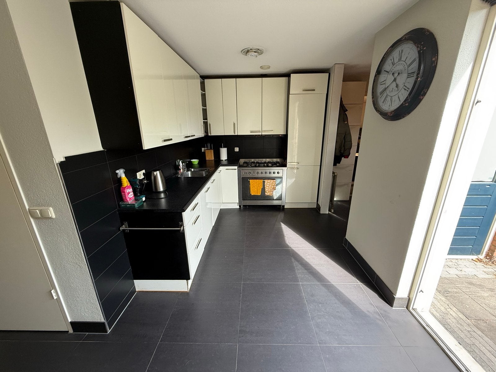 Moderne hoekkeuken met apparatuur te koop, Ophalen, Gebruikt, Wit, Hoekkeuken