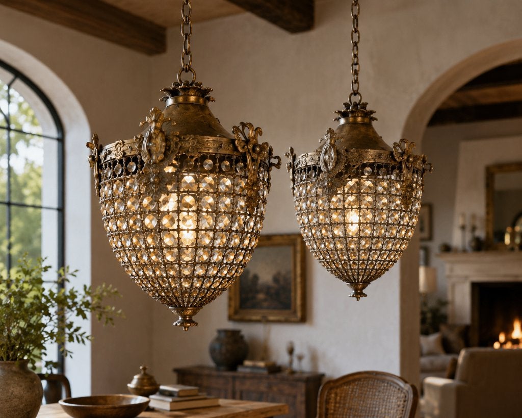 Elegante Kroonluchters met Antieke Uitstraling € 55,00, Huis en Inrichting, Lampen | Hanglampen, Ophalen, Barok, E14 (klein), Nieuw