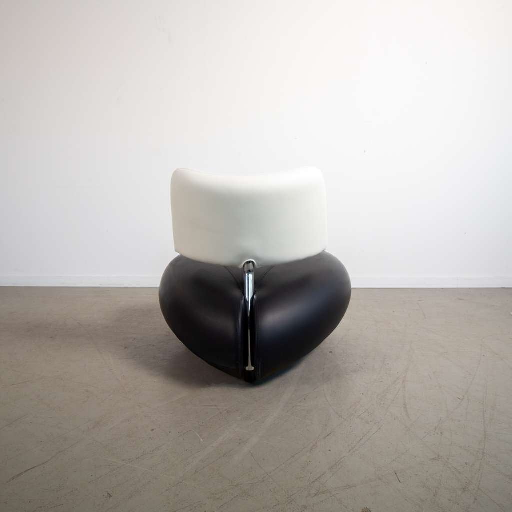 1x Leolux Pallone Fauteuil Zwart/Wit, Niet ingevuld, Ophalen of Verzenden, Zo goed als nieuw, 75 tot 100 cm