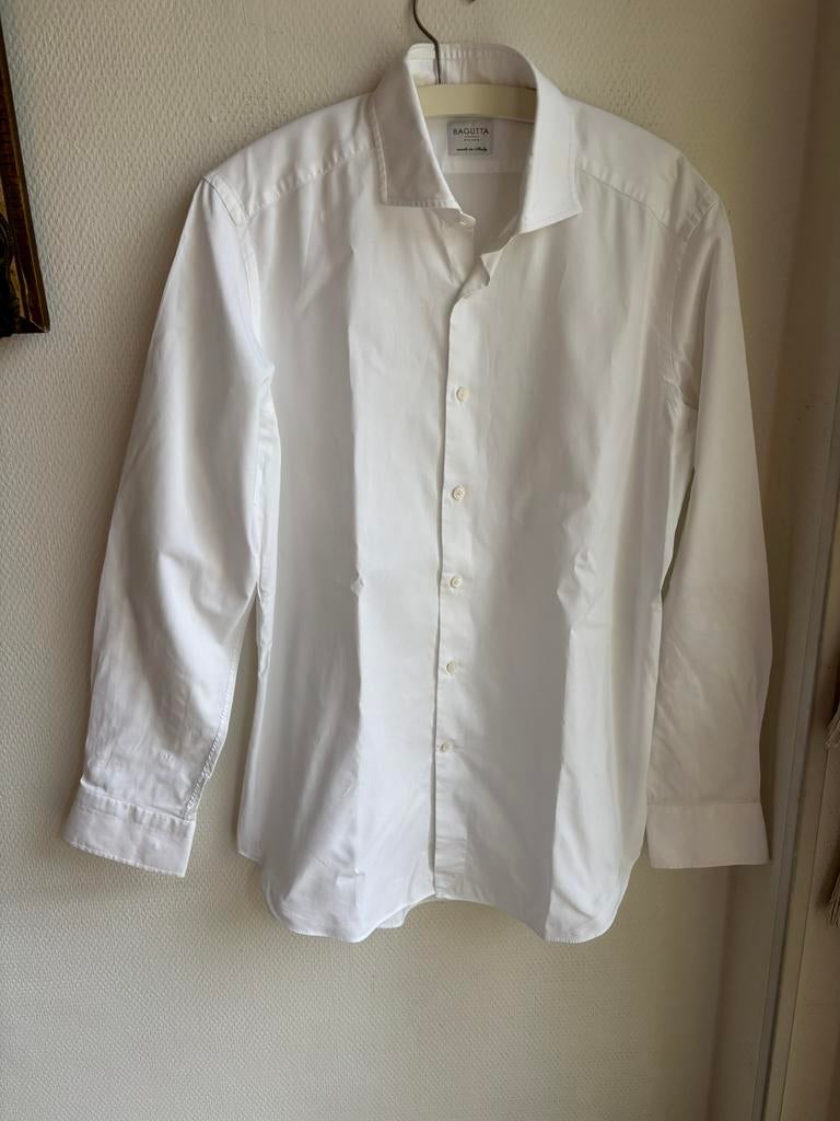 BAGUTTA milano WIT heren overhemd maat 41/16 slimfit, Ophalen of Verzenden, Zo goed als nieuw, Wit, Halswijdte 41/42 (L)