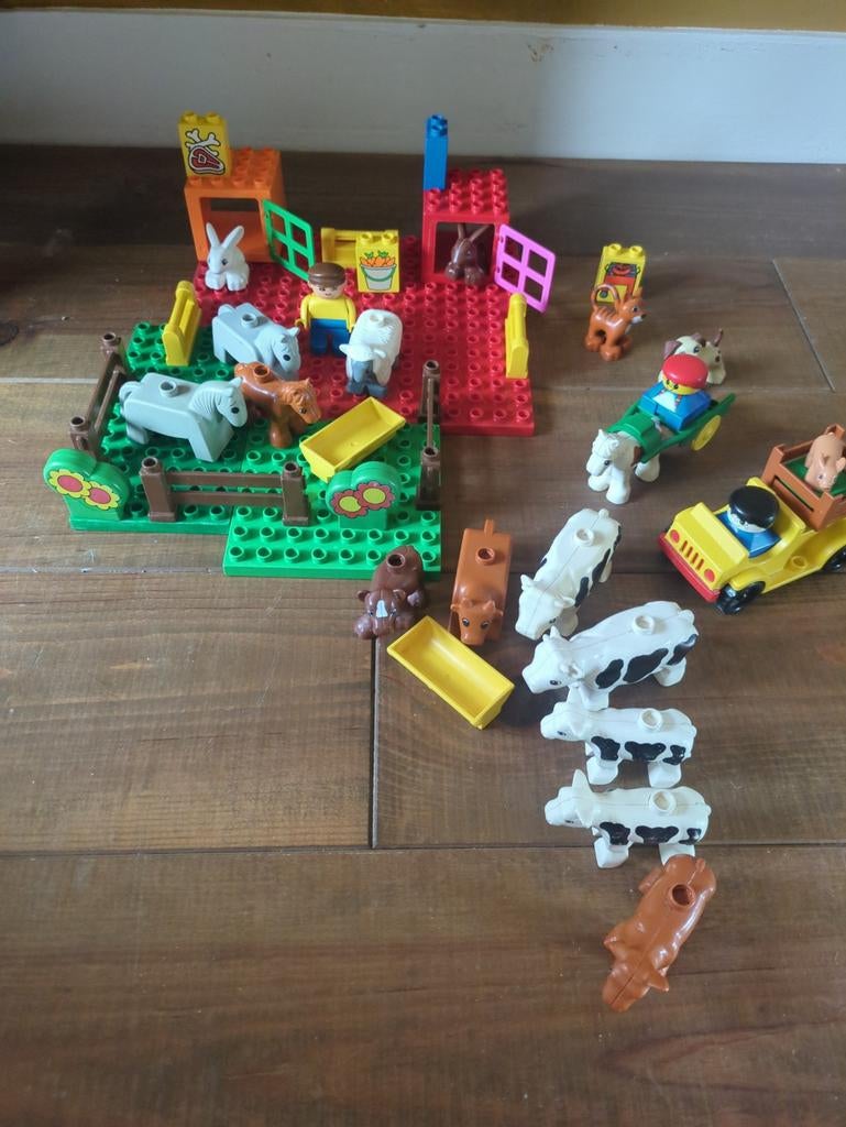 Grote Duplo boerderij set met dieren en voertuigen, Ophalen of Verzenden, Gebruikt, Overige merken