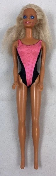 Barbie St. Tropez 1988 2096 pop met badpak roze zwart