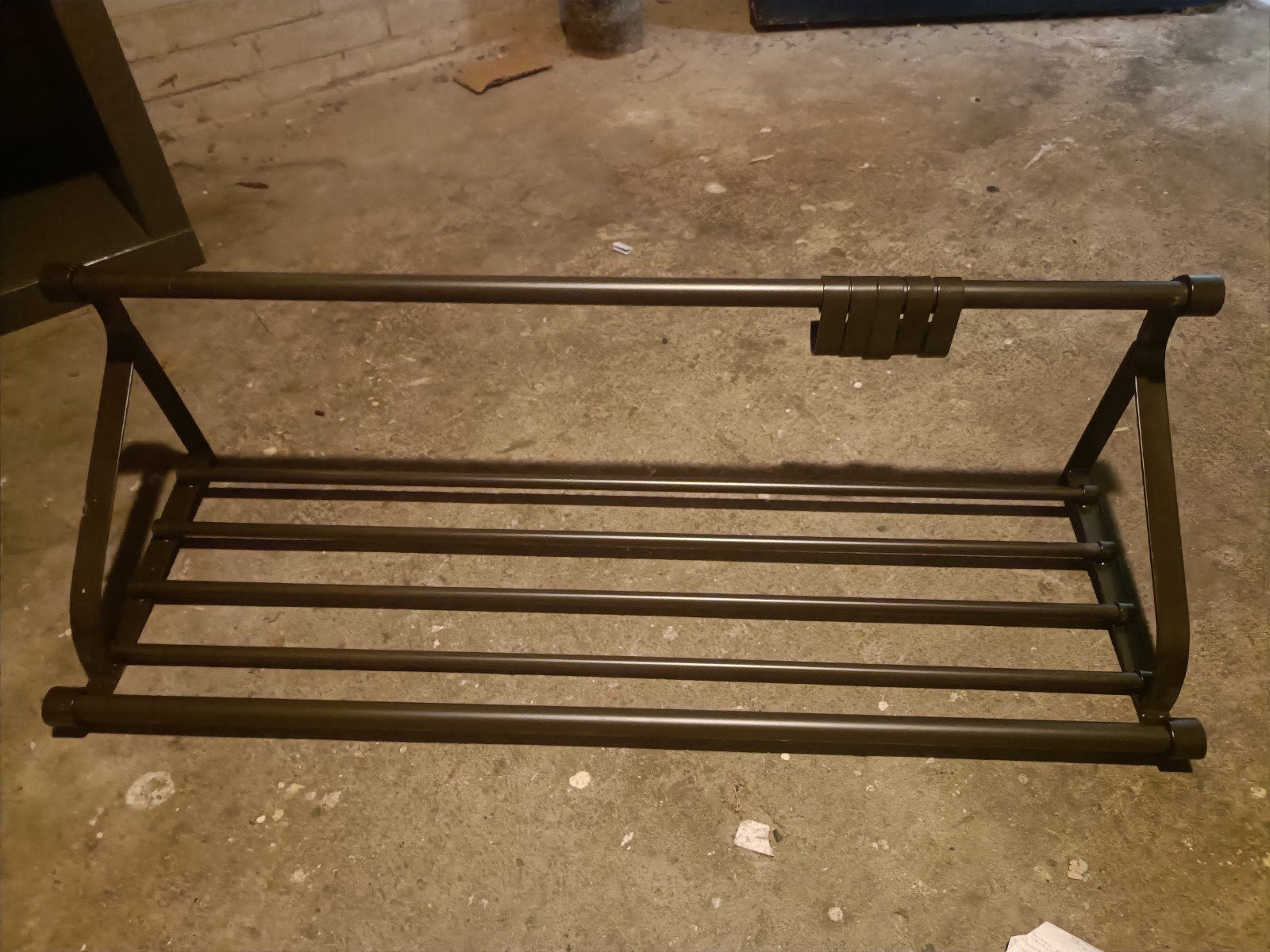 Metalen wandkapstok met hoedenplank en haken, Gebruikt, Minder dan 100 cm, Metaal, Ophalen
