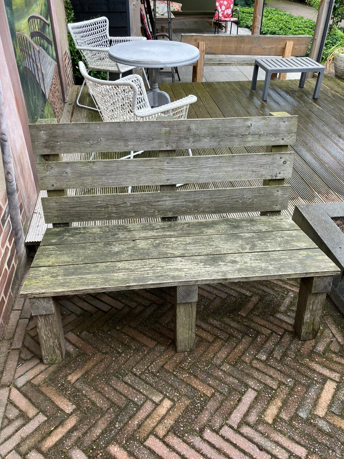 Palletbank, Ophalen, Gebruikt, Hout, Bank