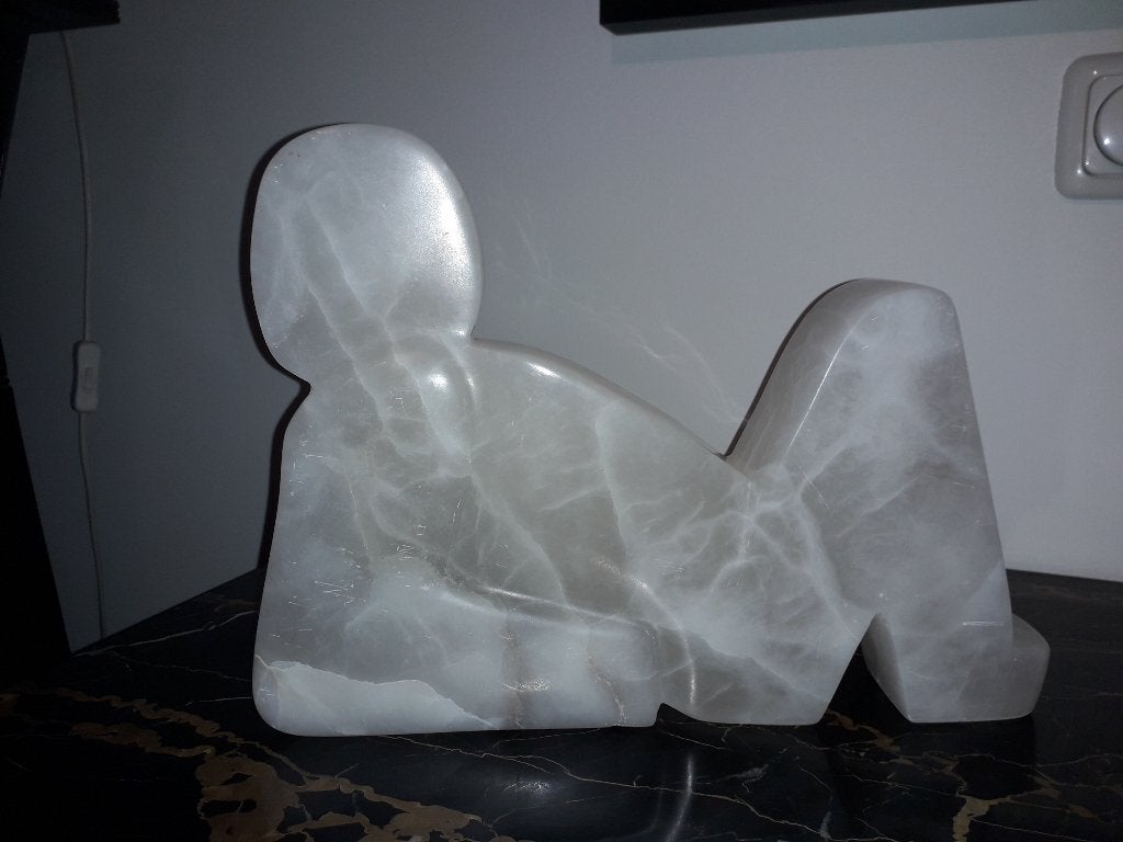 UNIEK VINTAGE ALBASTEN BEELD in PERFECTE ST ( gewicht 5,5 kg, Antiek en Kunst, Ophalen of Verzenden, Abstract, Beeld