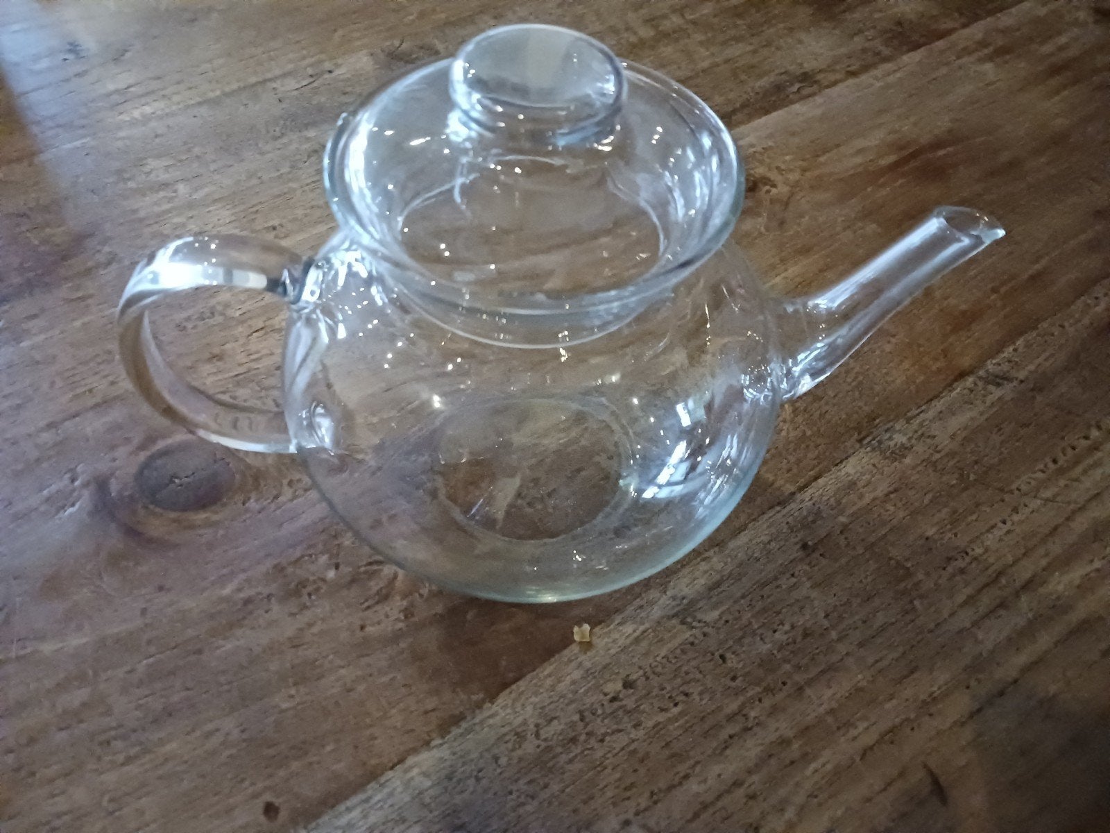 Glazen theepot Douwe Egberts (gespaard met punten), Theepot/fluitketel, Ophalen of Verzenden, Wit, Overige merken