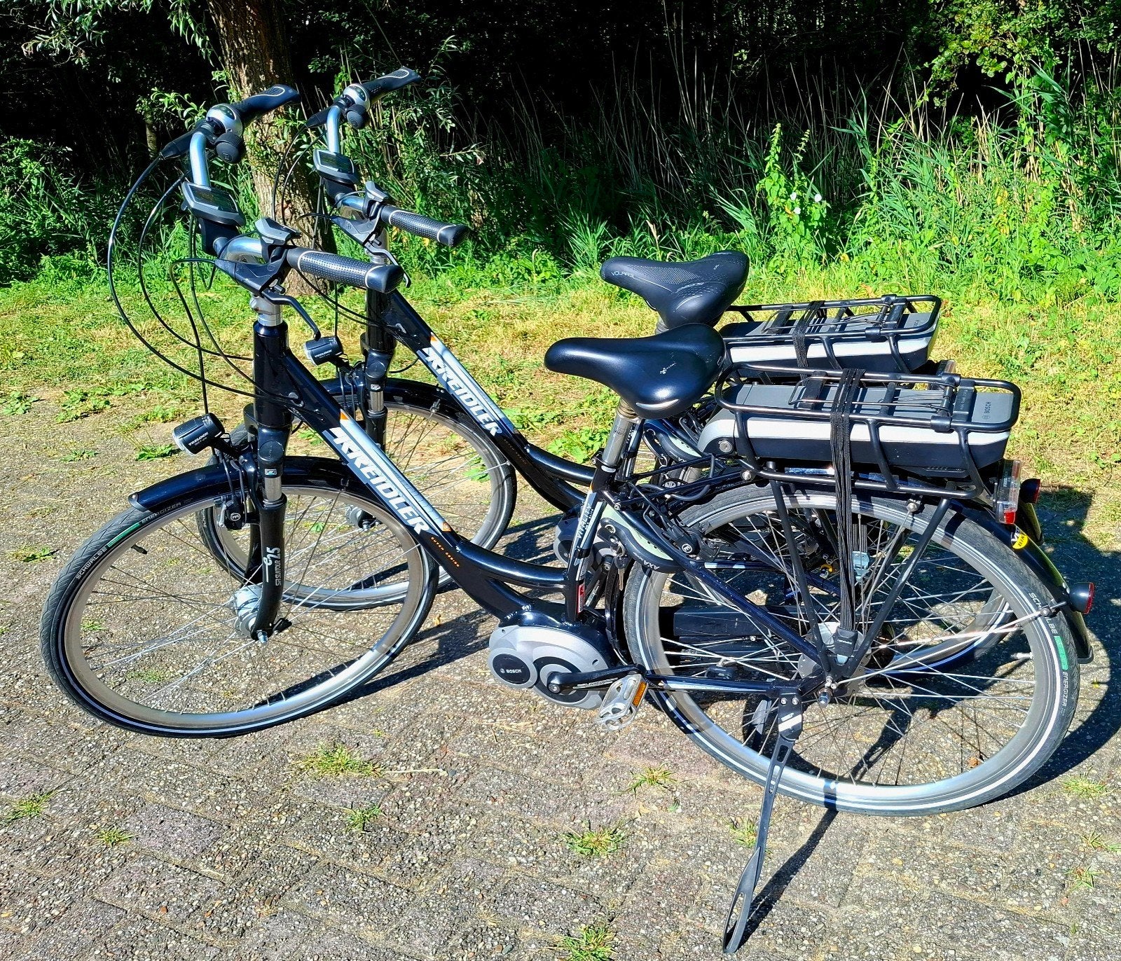 Set elektrische damesfietsen, Bosch middenmotor, Ophalen, Gebruikt, Versnellingen, 50 tot 53 cm
