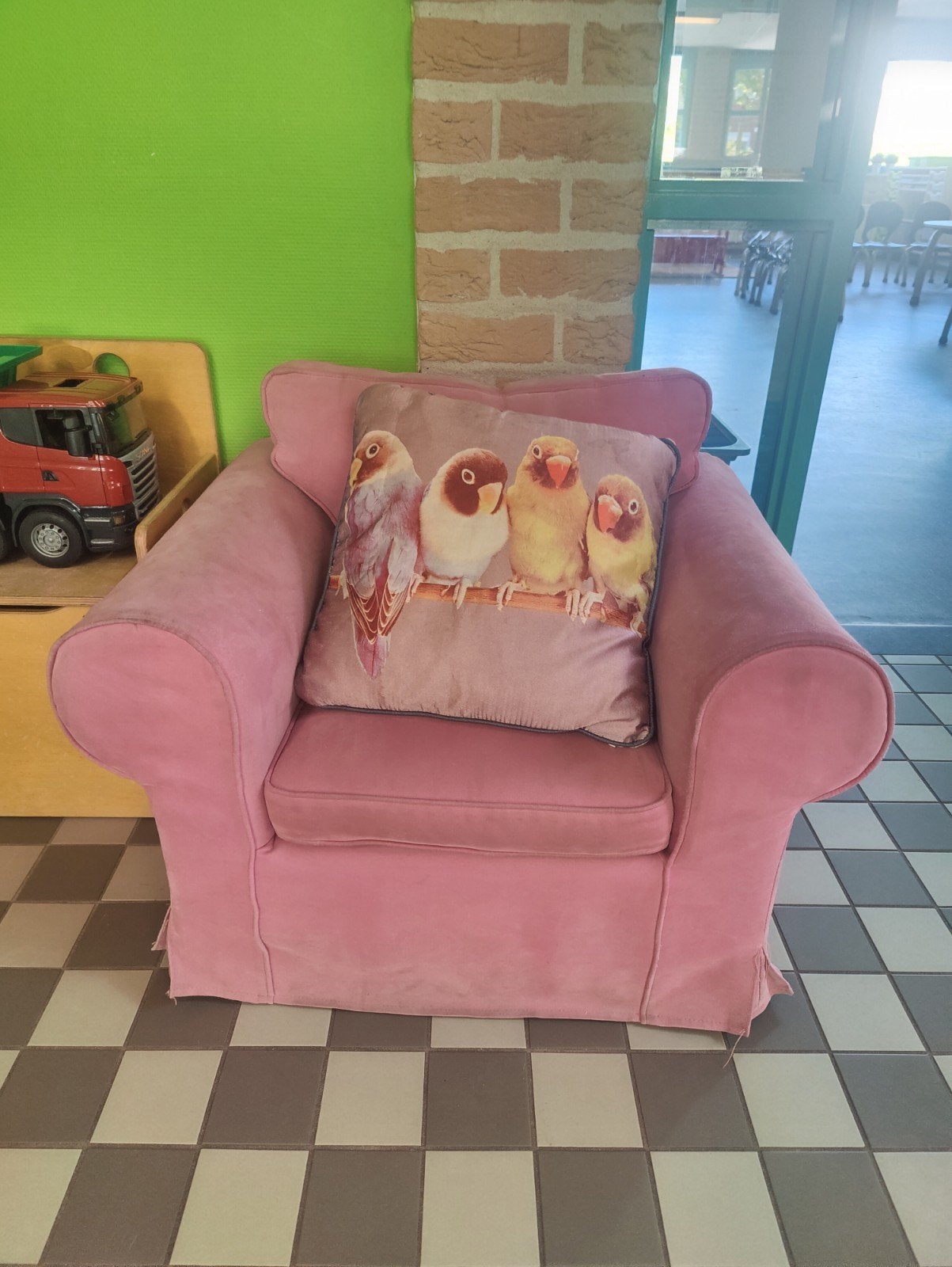 roze fauteuil kleuter, Ophalen, Gebruikt, Eenpersoons, 75 tot 100 cm