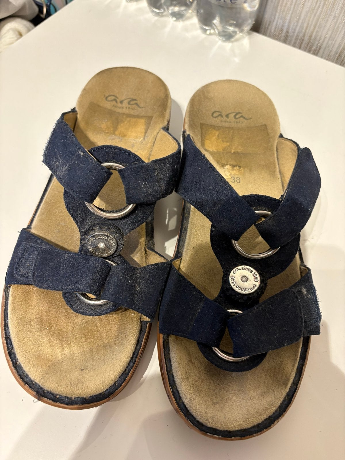 Ara Slippers Maat 38 - Comfortabel en in goede staat, Slippers, Blauw, Ophalen of Verzenden, Zo goed als nieuw