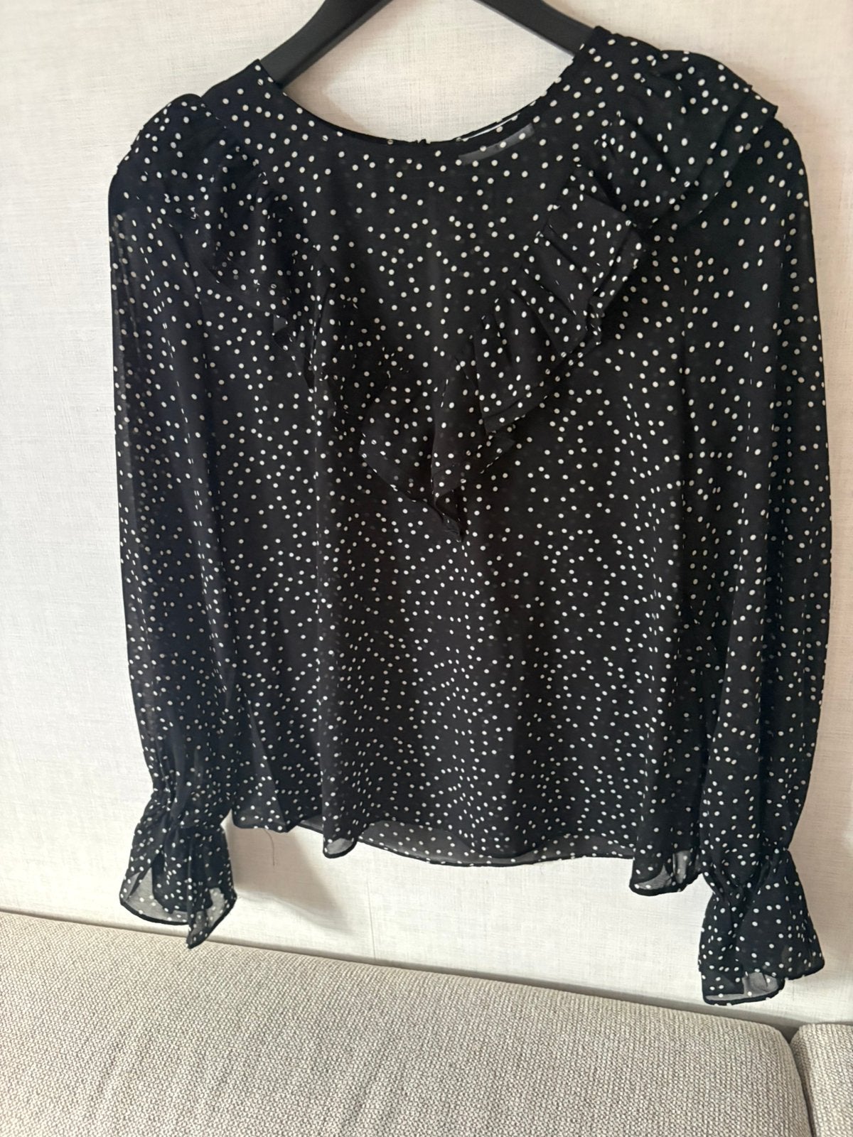 Loavies stippen blouse maat S, Kleding | Dames, Blouses en Tunieken, Ophalen of Verzenden, Zo goed als nieuw, Maat 38/40 (M), Zwart