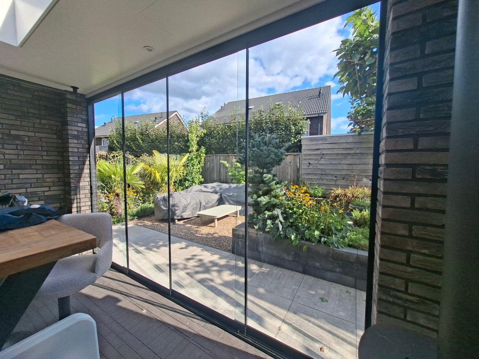 ForaVida Glazen Schuifwand - Terrasoverkapping, Ophalen, Gebruikt, 160 cm of meer, Glasplaat