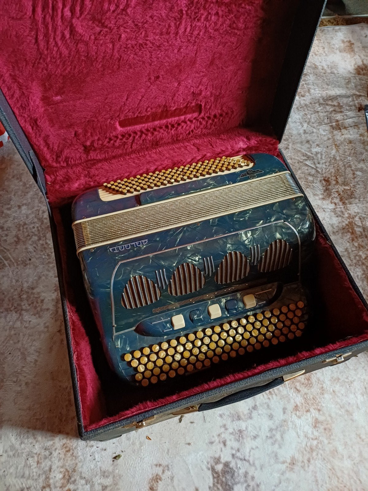 Galanti 120-bas knopaccordeon, Gebruikt, Met koffer, 120-bas, Ophalen