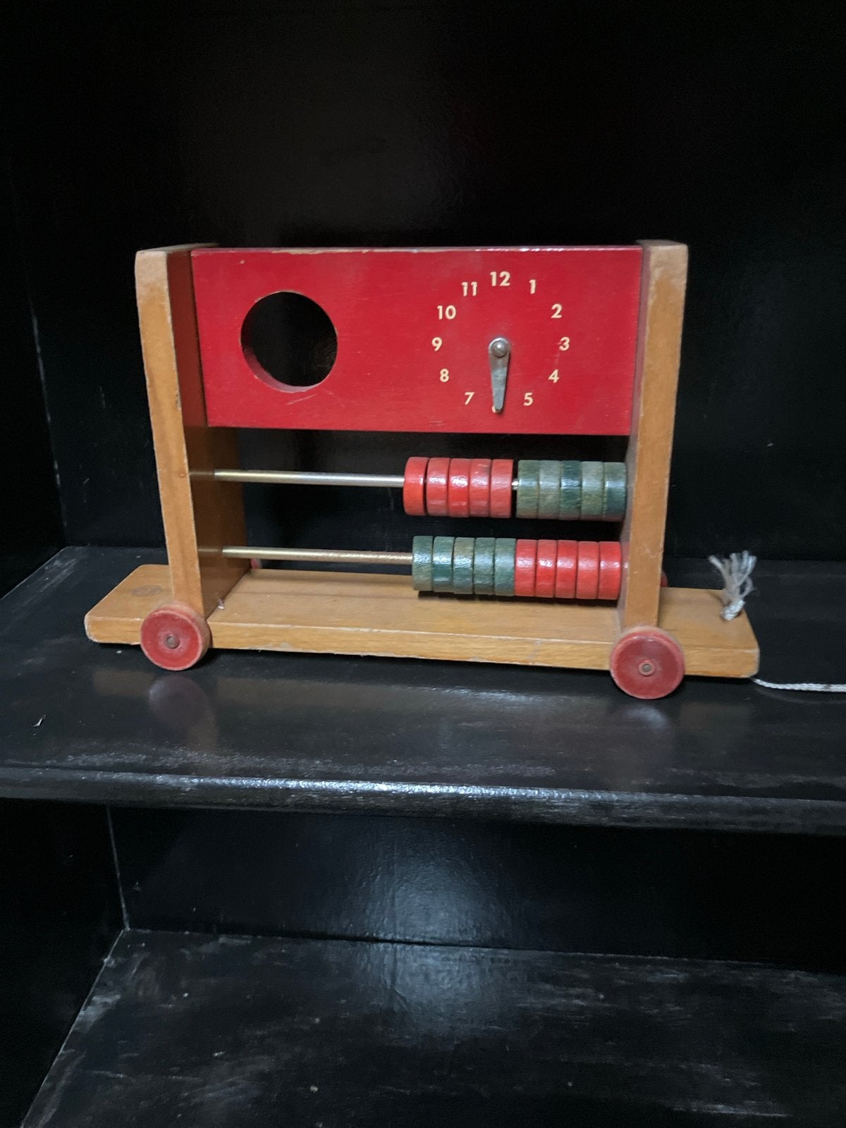 Vintage Houten Telraam met Klok - Educatief Speelgoed, Ophalen of Verzenden, Gebruikt, Rekenen
