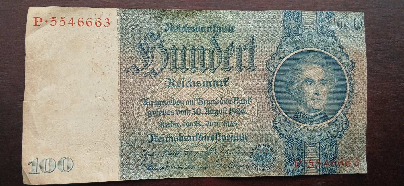 Nazi Duitsland 100 Mark 1935 Derde Rijk Oud Bankbiljet WO2, Verzamelen, Ophalen of Verzenden, Duitsland