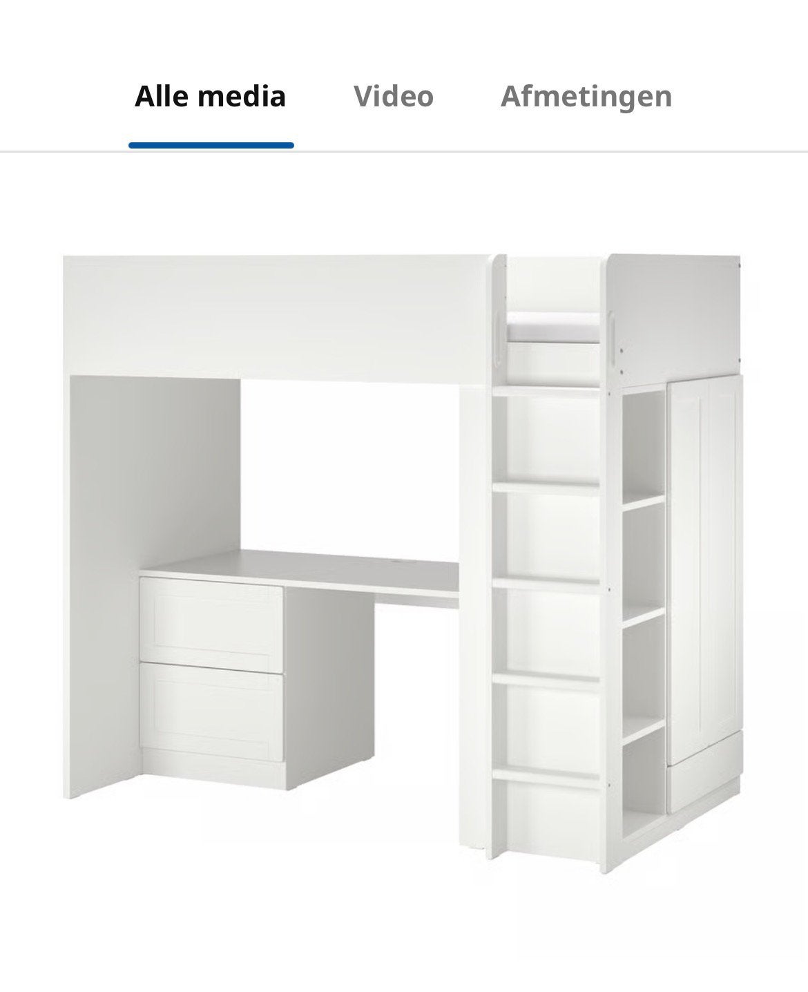 GRATIS: Smastad bed van Ikea. Hoogslaper, Ophalen, Eenpersoons, Zo goed als nieuw, 90 cm