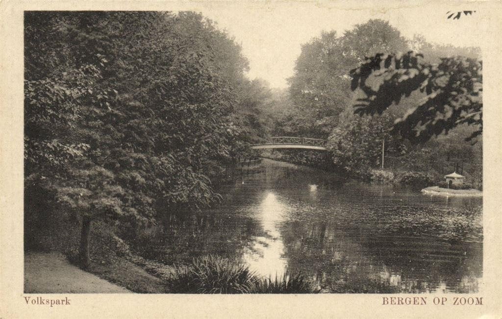 Volkspark - Bergen op Zoom - 1921 - ongelopen, Verzamelen, Ansichtkaarten | Nederland, Ophalen of Verzenden, 1920 tot 1940, Ongelopen