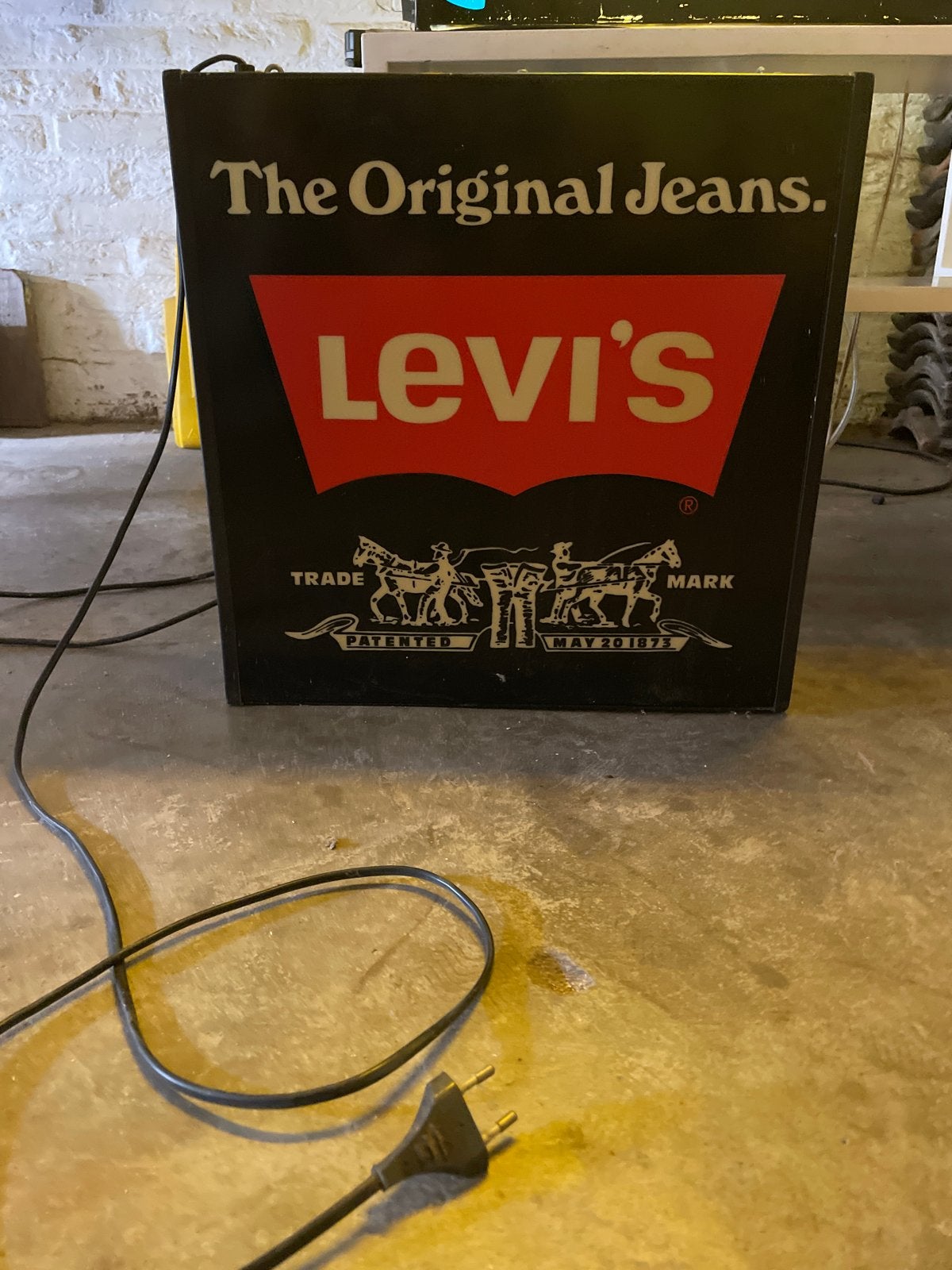 Vintage Levi's Lichtbak - The Original Jeans, Ophalen, Gebruikt, Lichtbak of (neon) lamp